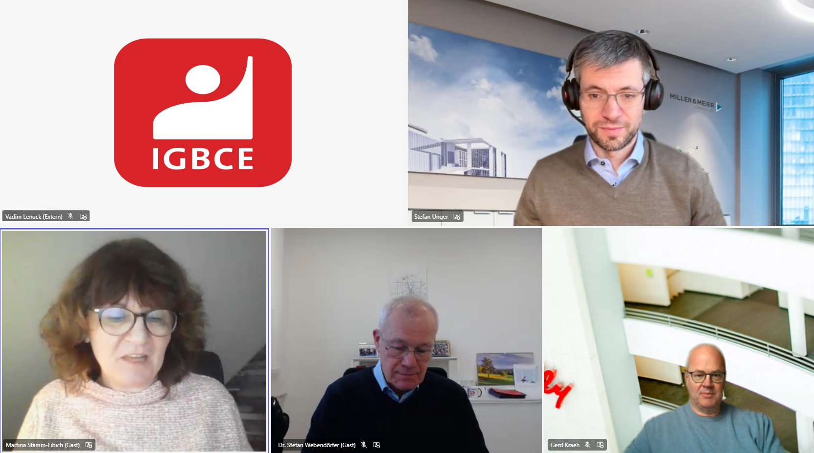 Martina Stamm-Fibich (SPD), Dr. Stefan Webendörfer (BASF) und Vadim Lenuck (IGBCE) im Gespräch mit Vertreter:innen der Initiative und weiteren Gästen aus der Diabetes-Fachwelt